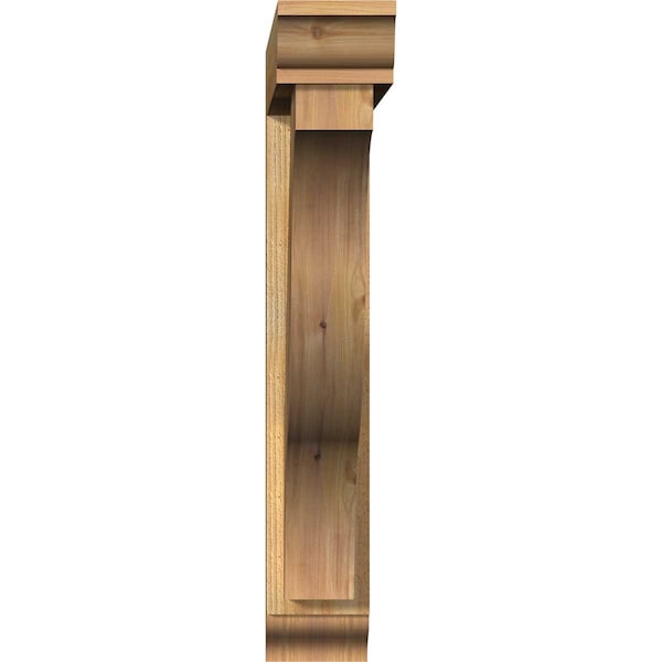 Funston Traditional Rough Sawn Bracket W/ Offset Brace, Western Red Cedar, 6W X 36D X 36H